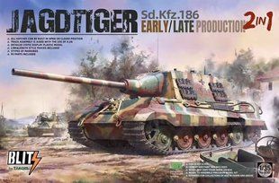 1/35 САУ Sd.Kfz.186 Jagdtiger ранней или поздней модификаций, 2-in-1 серия Blitz (Takom 8001), сборная модель