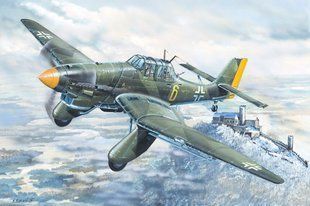 1/24 Junkers Ju-87A Stuka германский пикирующий бомбардировщик (Trumpeter 02420), сборная модель