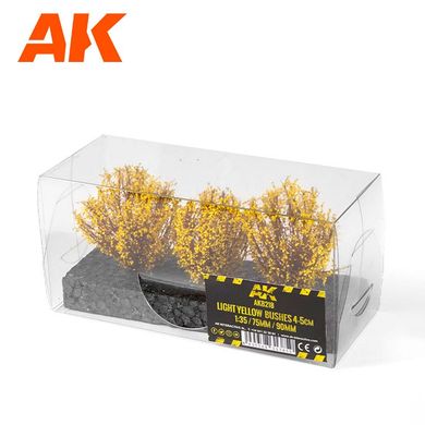 Кущі світло-жовті, висота 4-5 см, 3 штуки (AK Interactive AK8218 Light Yellow Bushes)