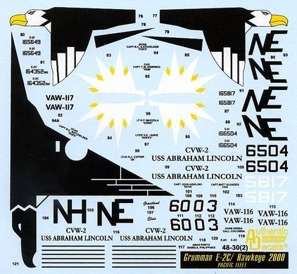 1/48 Декаль для самолета E-2C Hawkeye/Hawkeye 2000, Pacific Fleet (Authentic Decals 4830)
