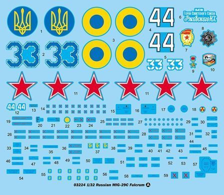 1/32 МиГ-29 "изделие 9.13" с декалью украинских ВВС (Trumpeter 03224) сборная модель