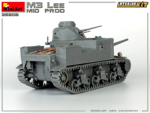 1/35 M3 Lee середини виробництва, американський танк, модель з інтер'єром (Miniart 35209), збірна модель