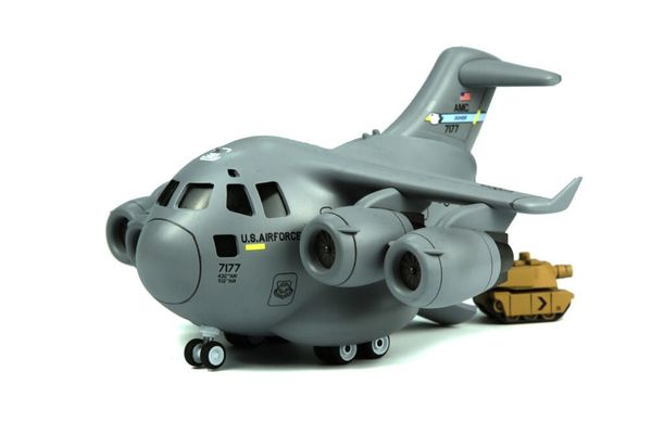 Boeing C-17 Globemaster III transporter + M1A Abrams tank, сборка без клея (Meng Kids mPlane-007) Egg Plane