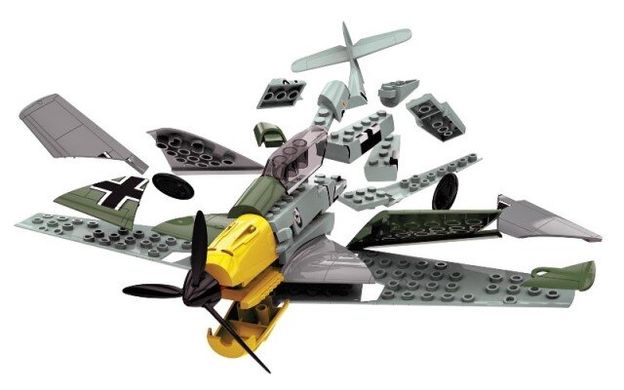 Винищувач Messerschmitt Bf-109E (Airfix Quick Build J6001) проста збірна модель для дітей