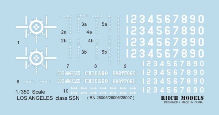 Подлодка USS Los Angeles (SSN-688, Class Flight I/688) 1:350