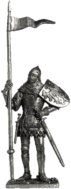 54 мм Богемский рыцарь, середина 14 века, оловянная миниатюра (EK Castings M153)