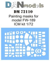 1/72 Покрасочные маски для Focke-Wulf FW-189, для моделей ICM (DANmodels DM 72110)