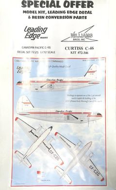 1/72 Curtiss C-46, специальное издание с декалями "Canadian Pacific" и смолой от Leading Edge (Williams Bros 72-346) сборная модель