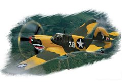 1/72 P-40E Kittyhawk американский истребитель (HobbyBoss 80250) сборная модель