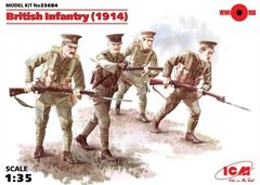 1/35 Британська піхота 1914 року, 4 фігури (ICM 35684), збірні пластикові