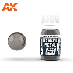 Металлик титан, серия XTREME METAL, 30 мл (AK Interactive AK669 Titanium), эмалевый