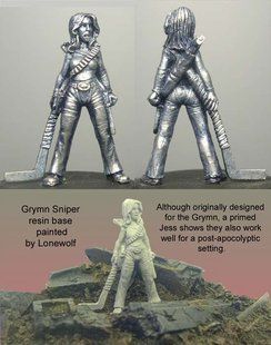HassleFree Miniatures - Jess, female zombie hunter with hockey stick - HF-HFA002