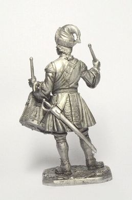 54 мм Гренадерский барабанщик лейб-гвардии Преображенского полка 1712 г., оловянная миниатюра (EK Castings R281)