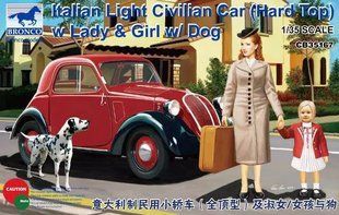 1/35 Автомобіль Fiat 500 Topolino з фігурками (Bronco Models CB35167), збірна модель