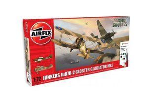 1/72 Junkers Ju-87R-2 + Gloster Gladiator "Dog Fight Double" Gift Set (Airfix 50179) + клей + краска + кисточка