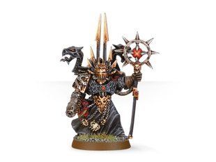 Chaos Space Marines Sorcerer with Force Staff and Plasma Pistol, миниатюра Warhammer 40k (Games Workshop 43-41), сборная металлическая
