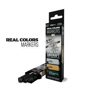 Набор маркеров "WWII Axis Aircraft Squiggle Camouflage", 3 штуки, серия AK Interactive Real Colors Markers, акриловые (RCM111)