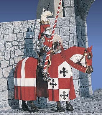 54 мм Рыцарь на коне, XV век (M-Model 32039), коллекционная миниатюра, сборная смоляная