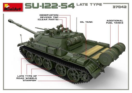 1/35 СУ-122-54 поздний тип, советская САУ (MiniArt 37042), сборная модель