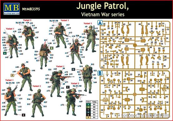 1/35 "Патруль джунглей", американские солдаты, война во Вьетнаме (Master Box 3595)