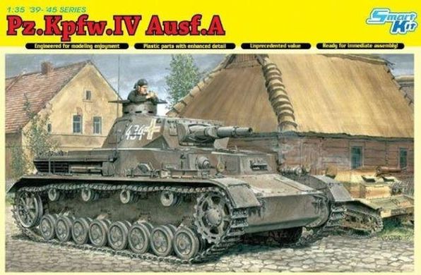 1/35 Pz.Kpfw.IV Ausf.A германский танк, серия Smart Kit (Dragon 6747), сборная модель