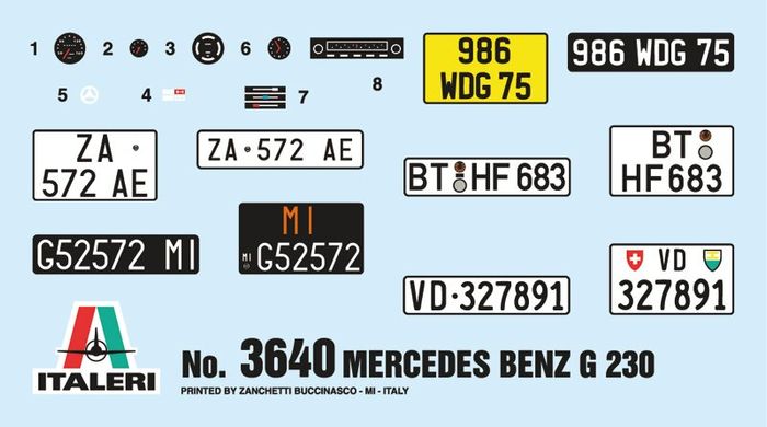 1/24 Автомобіль Mercedes-Benz G 230 (Italeri 3640) збірна модель