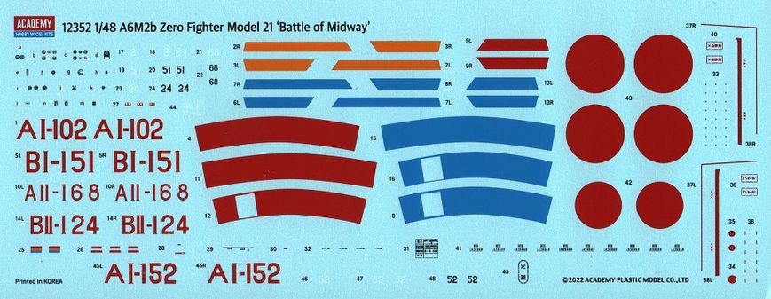 1/48 Истребитель Mitsubishi A6M2b Zero Model 21 "The Battle of Midway 80th Anniversary" (Academy 12352), сборная модель