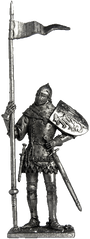 54 мм Богемский рыцарь, середина 14 века, оловянная миниатюра (EK Castings M153)