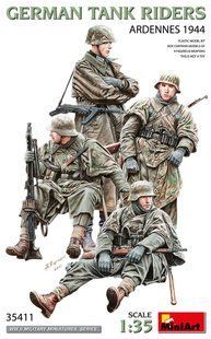 1/35 Немецкий танковый десант, Арденны 1944 года, 4 фигуры (MiniArt 35411), сборные пластиковые