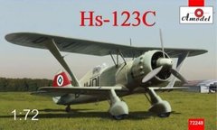 1/72 Henschel Hs-123C германский пикирующий бомбардировщик (Amodel 72248) сборная модель