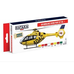 Набор красок Air Ambulance (HEMS) №1, 8 штук (Red Line Акрил) Hataka AS-76