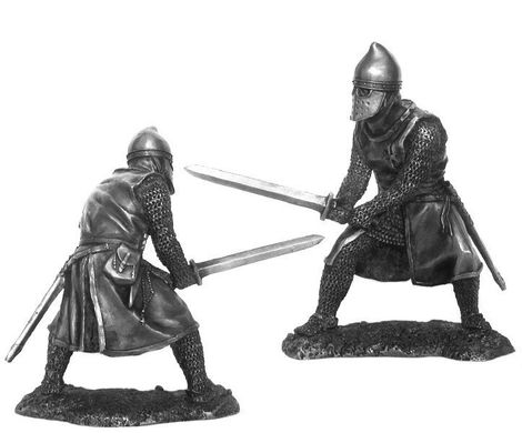 54 мм Рыцарь-тамплиер, 12 век, оловянная миниатюра (Солдатики Публия PTS-5323)