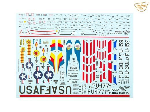 1/72 Истребитель F-86A Sabre, серия Advanced Kit с фототравлением&nbsp;(Clear Prop Models CP72054), сборная модель