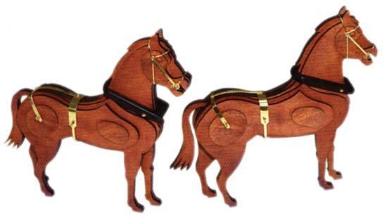Mantua Model 1:20 Пара лошадей, деревянная модель (713)