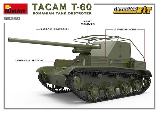 1/35 Tacam T-60 румунська протитанкова САУ, модель з інтер'єром (MiniArt 35230), збірна модель