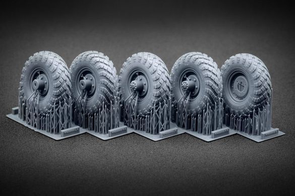 1/35 Колеса для ГАЗ-66 звичайні, 5 штук, 3D-друк (ScaleX WM35005)