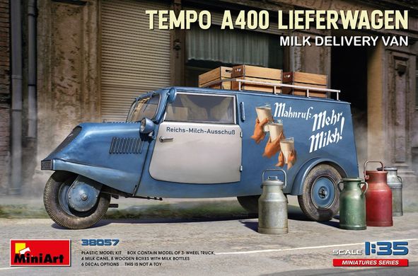 1/35 Tempo A400 Lieferwagen фургон доставки молока (Miniart 38057), збірна модель