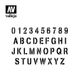 Трафарет "Цифри та літери" 1/35, 125*125 мм (Vallejo ST-LET002 Stamp Font stencil markings)
