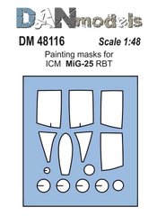 1/48 Маски малярні для МіГ-25РБТ, для моделей ICM (DANmodels DM48116)