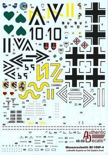 1/48 Декаль для самолета Messerschmitt Bf-109F-4 (Authentic Decals 4859)