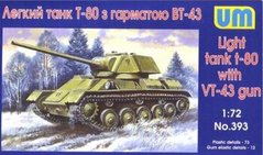 1/72 T-80 з гарматою ВТ-43, радянський легкий танк (UniModels UM 393), збірна модель
