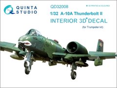 1/32 Об'ємна 3D декаль для A-10A Thunderbolt II, інтер'єр, для моделей Trumpeter (Quinta Studio QD32008)