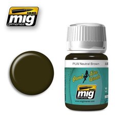 Смывка коричневая, эмаль, 35 мл (Ammo by Mig A.MIG-1614 Neutral brown panel line wash)