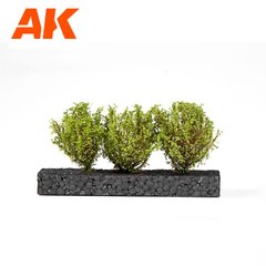 Кусты светло-зеленые, высота 4-5 см, 3 штуки (AK Interactive AK8216 Light Green Bushes)