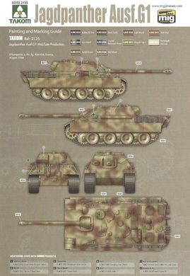 1/35 САУ Jagdpanther G1 Early (Zimmerit) и танковая платформа Schwerer Plattformwagen Type SSys, Limited Edition (Takom 2125x) сборные модели