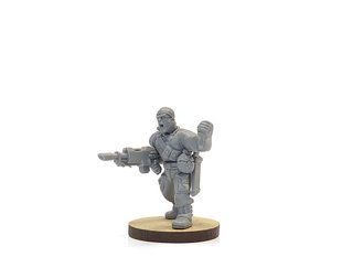 Catachan Jungle Fighter with Lasgun and Grenade, миниатюра Warhammer 40.000, пластиковая (Games Workshop)