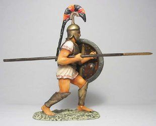 54 мм Greek hoplite with spear 6-5 c B.C.