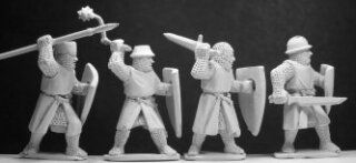 Gripping Beast Miniatures - Knights/Sergeants Variants Attacking (4) - GRB-LCF08