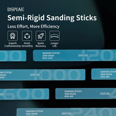 Шлифовальный стик #400 грит, 3 штуки 180х20х4 мм (DSPIAE MSS Semi-rigid Sanding Sticks)