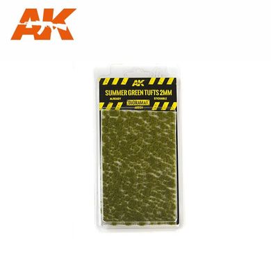 Пучки зеленой травы, высота 2 мм, лист 140х90 мм (AK Interactive AK8124 Summer green tufts)